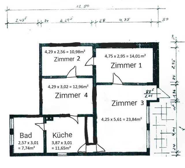 Grundriss der Wohnung